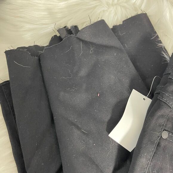 Avenue Butter Denim NWT Black Bootcut Jeans Scalloped Raw Hem Sz 30A - Picture 3 of 14